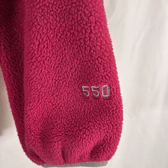 North Face Jacket Girls Large 14 16 Grey Pink Fleece Goose Down Full Zip 550 - Picture 4 of 9
